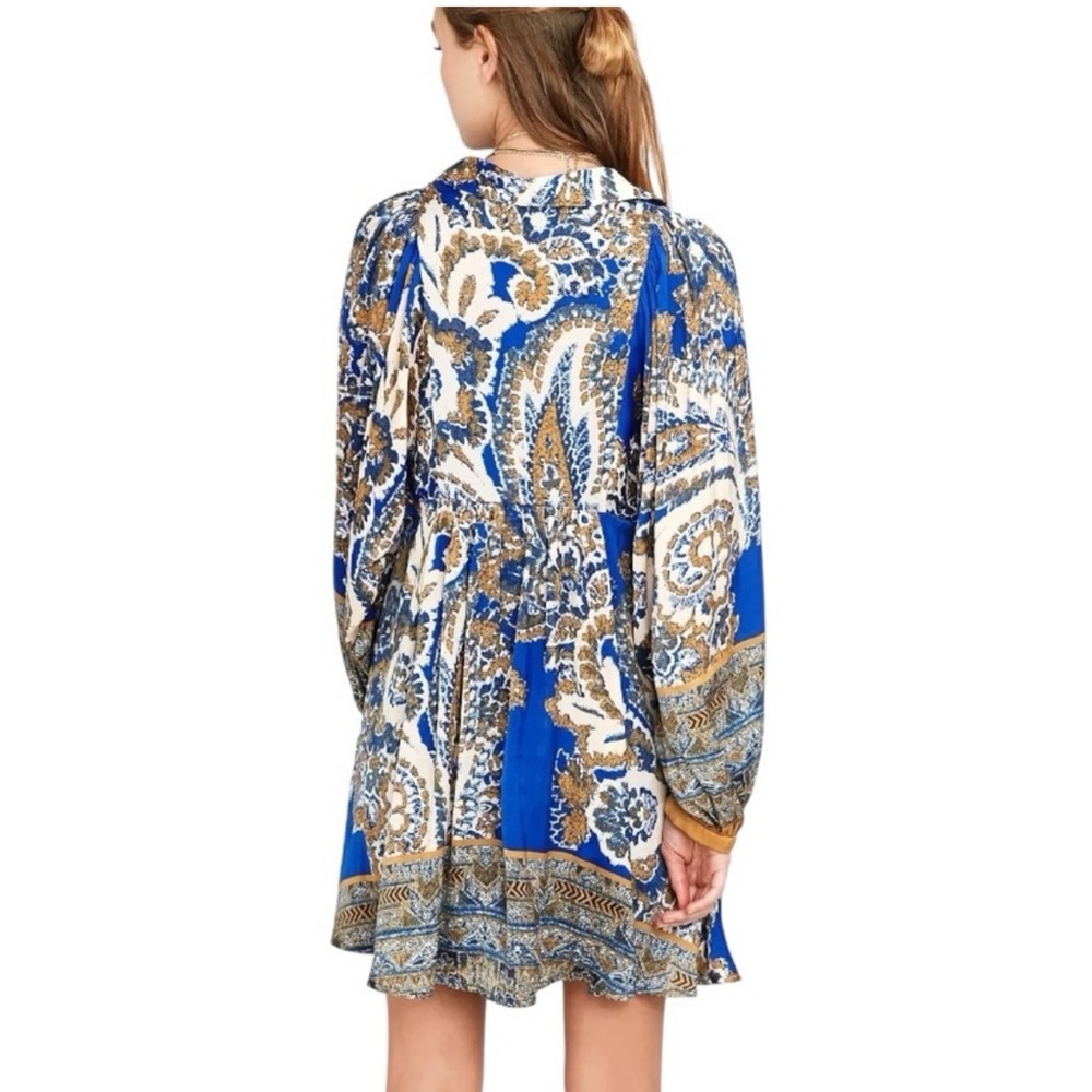 Free People Dress Say You Love Me Printed Flowy Mini Dress Sz M - Picture 5 of 10